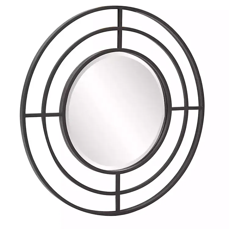 Kirklands Home Graphite Metal Bullseye Round Wall Mirror Online