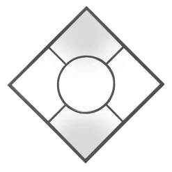 Kirklands Home Graphite Metal Geometric Square Wall Mirror