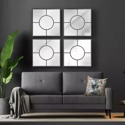 Kirklands Home Graphite Metal Geometric Square Wall Mirror