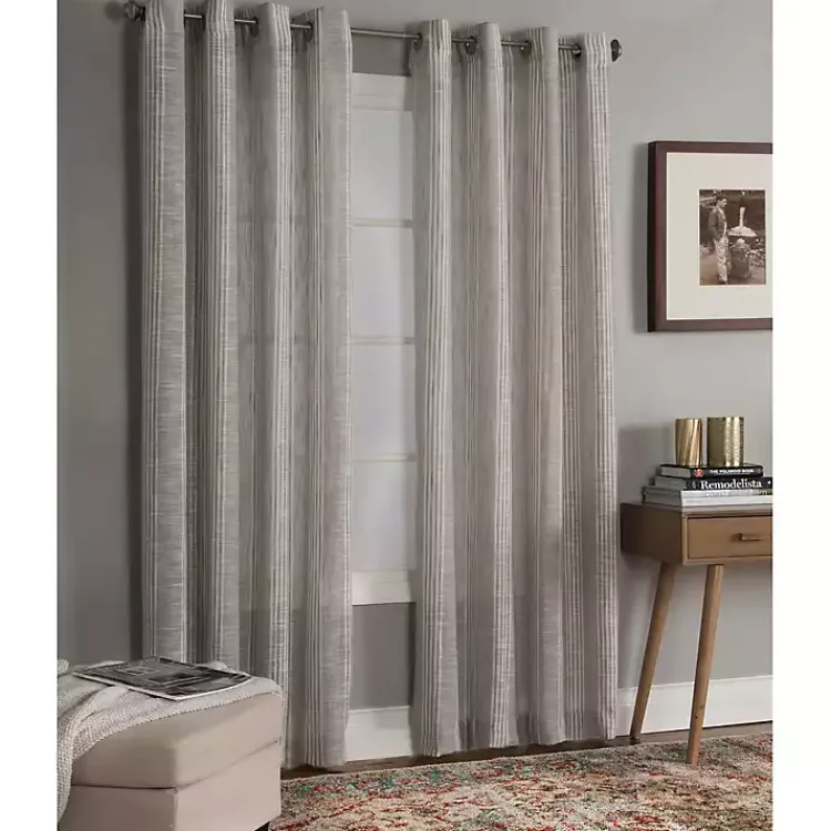 Kirklands Home Graphite Stripe Single Curtain Panel, 84 in. Sale