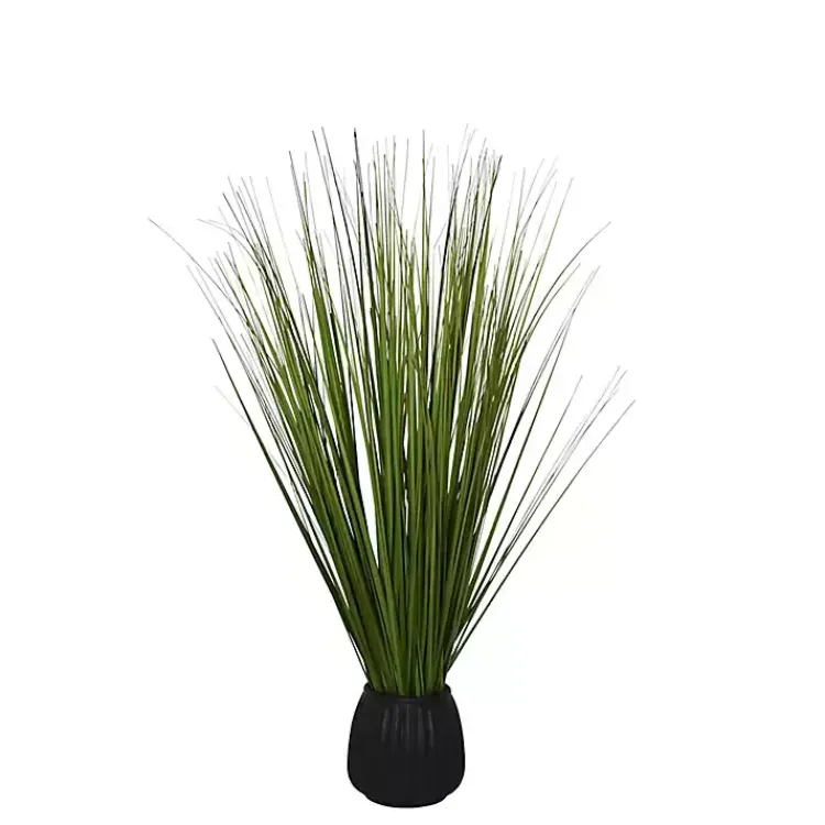 Arrangements & Greenery>Kirklands Home Grass Arrangement in Black Ribbed Pot