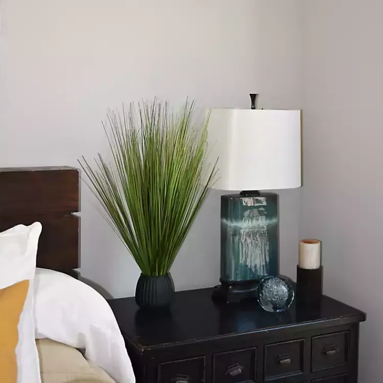 Arrangements & Greenery>Kirklands Home Grass Arrangement in Black Ribbed Pot