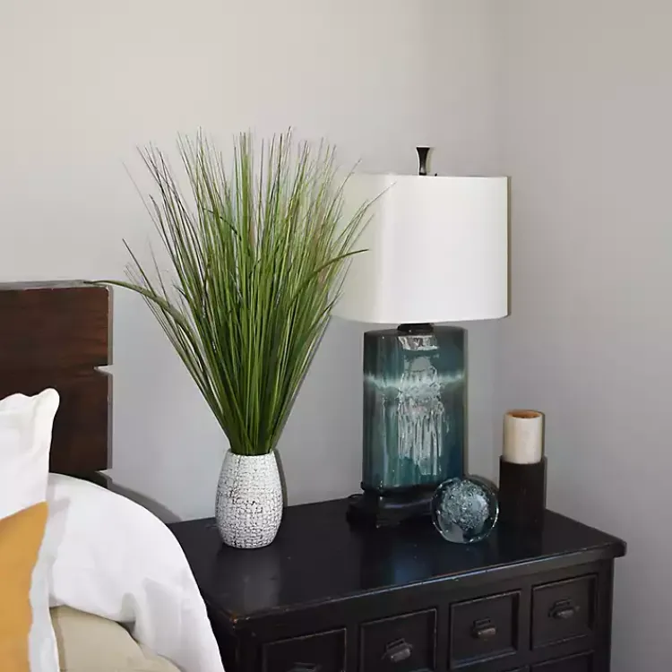 Arrangements & Greenery>Kirklands Home Grass Arrangement in Crackled Cream Pot