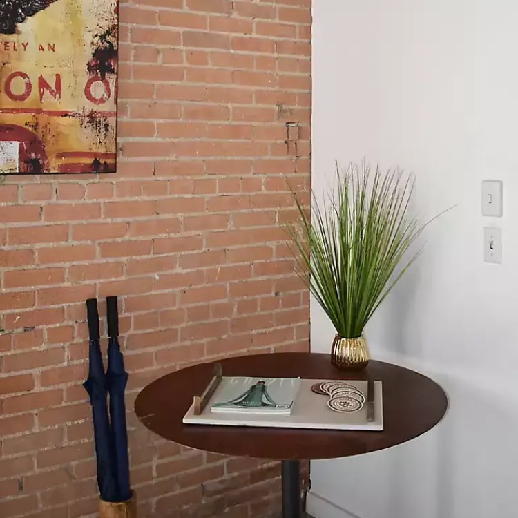 Arrangements & Greenery>Kirklands Home Grass Arrangement in Gold Ribbed Pot