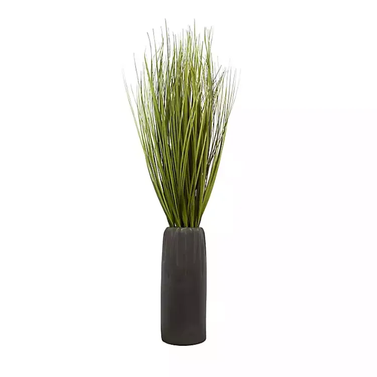 Arrangements & Greenery>Kirklands Home Grass Arrangement in Gunmetal Pot
