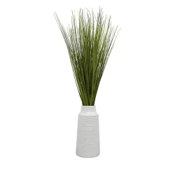 Arrangements & Greenery>Kirklands Home Grass Arrangement in Ringed White Pot, 36 in.