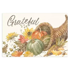 Fall>Kirklands Home Grateful Cornucopia Harvest Canvas Wall Plaque