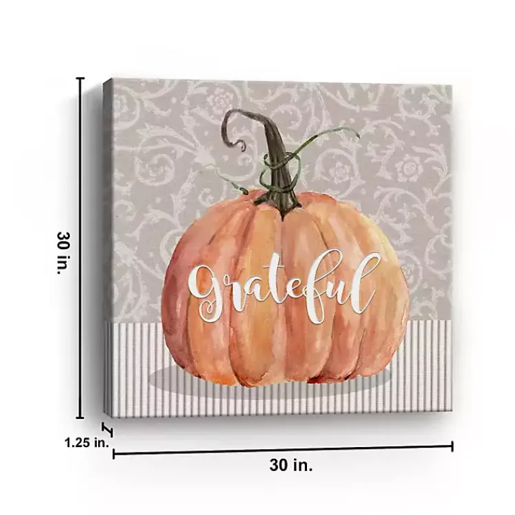 Fall>Kirklands Home Grateful Pumpkin Canvas Art Print, 30x30