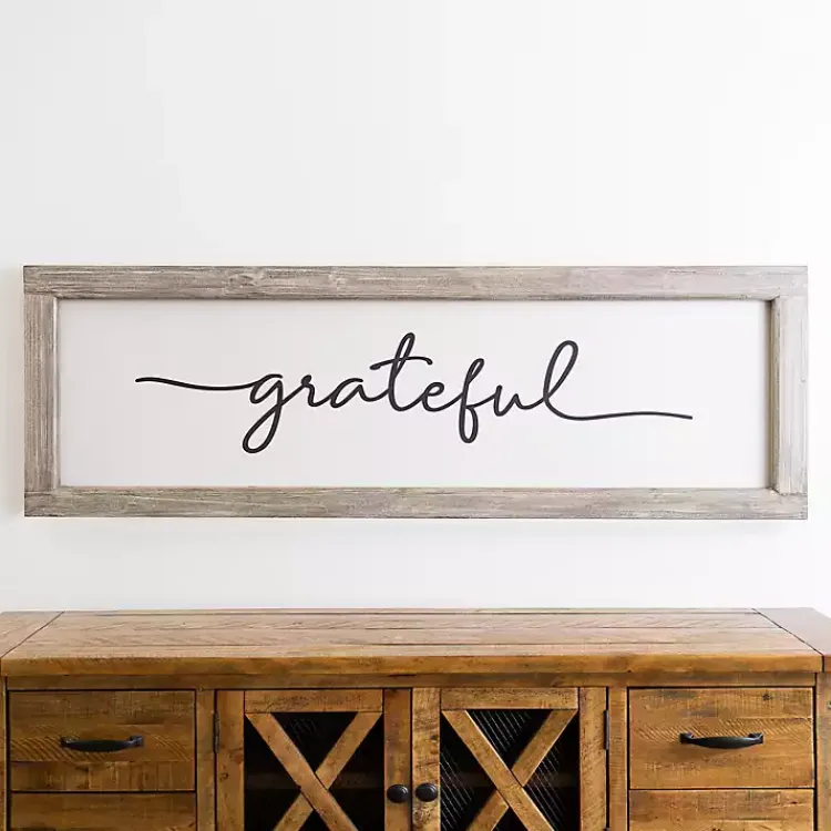 Kirklands Home Grateful Wooden Wall Plaque Hot