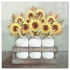 Fall>Kirklands Home Gratitude Sunflowers Canvas Art Print Yellow