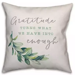 Pillows>Kirklands Home Gratitude Turns What We Have Into Enough Pillow Tan