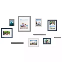 Kirklands Home Gray & Navy 10-pc. Gallery Wall Frame & Shelf Set Online