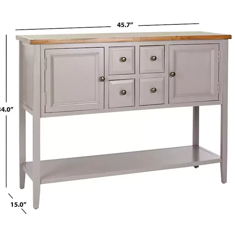 Kirklands Home & Oak 4-Drawer Charlotte Sideboard Gray Discount
