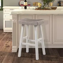 Kirklands Home & White Backless Cooper Bar Stools, Set of 2 Gray Clearance