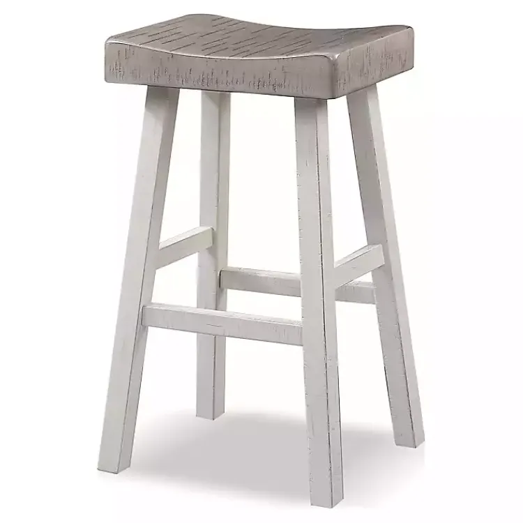 Kirklands Home & White Backless Cooper Bar Stools, Set of 2 Gray Clearance