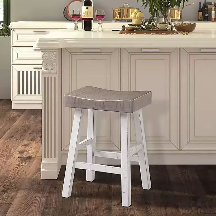 Kirklands Home & White Cooper Counter Stools, Set of 2 Gray