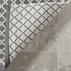 Kirklands Home Gray & White Trellis Indoor/Outdoor Rug, 4x6 New