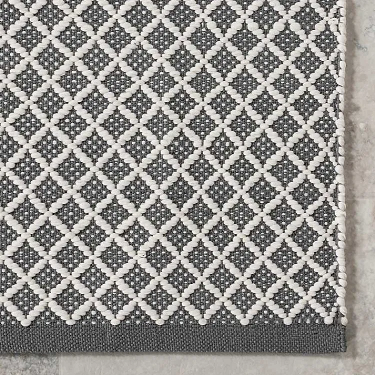 Kirklands Home Gray & White Trellis Indoor/Outdoor Rug, 5x8 Online