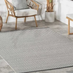 Kirklands Home Gray & White Trellis Indoor/Outdoor Rug, 5x8 Online