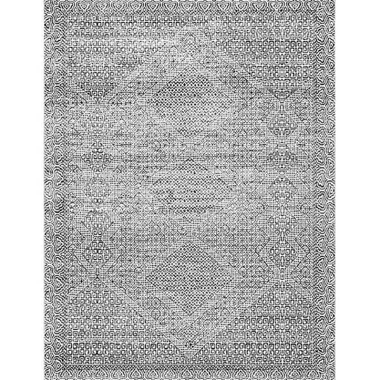Kirklands Home Gray Abstract Pattern Washable Runner Hot