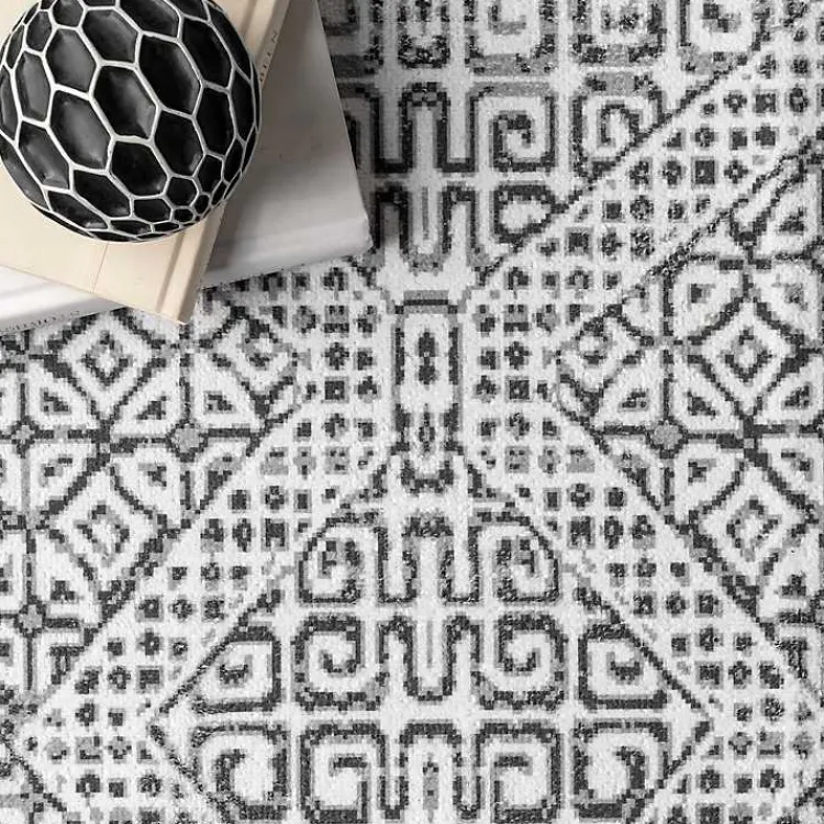 Kirklands Home Gray Abstract Pattern Washable Area Rug, 5x8