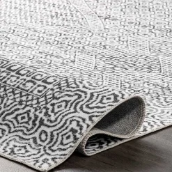 Kirklands Home Gray Abstract Pattern Washable Area Rug, 5x8