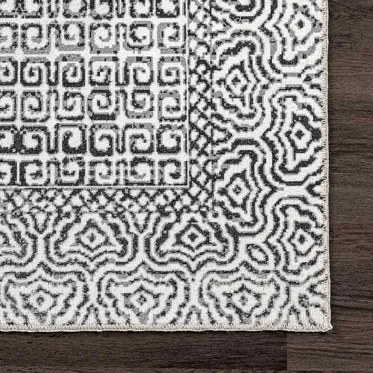 Kirklands Home Gray Abstract Pattern Washable Area Rug, 5x8
