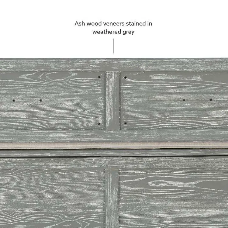 Kirklands Home Gray and Beige Carlton Storage Bench Outlet