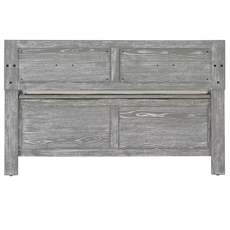 Kirklands Home Gray and Beige Carlton Storage Bench Outlet