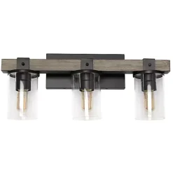 Kirklands Home and Black Glass Shade Vanity Light Gray New