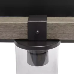 Kirklands Home and Black Glass Shade Vanity Light Gray New