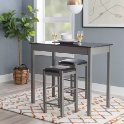 Kirklands Home Gray and Black 3-pc. Stool and Table Set Clearance