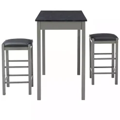 Kirklands Home Gray and Black 3-pc. Stool and Table Set Clearance