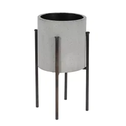 Kirklands Home and Black Solid Iron Plant Stands, Set of 2 Gray New