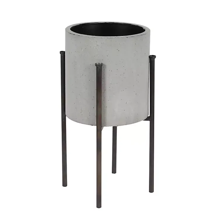 Kirklands Home and Black Solid Iron Plant Stands, Set of 2 Gray New
