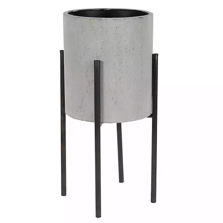 Kirklands Home and Black Solid Iron Plant Stands, Set of 2 Gray New