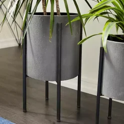 Kirklands Home and Black Solid Iron Plant Stands, Set of 2 Gray New