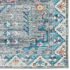 Kirklands Home Gray and Blue Barron Washable Area Rug, 5x7 Sale
