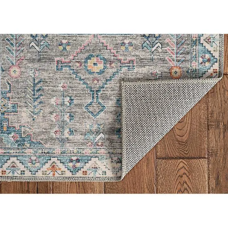 Kirklands Home Gray and Blue Barron Washable Area Rug, 5x7 Sale