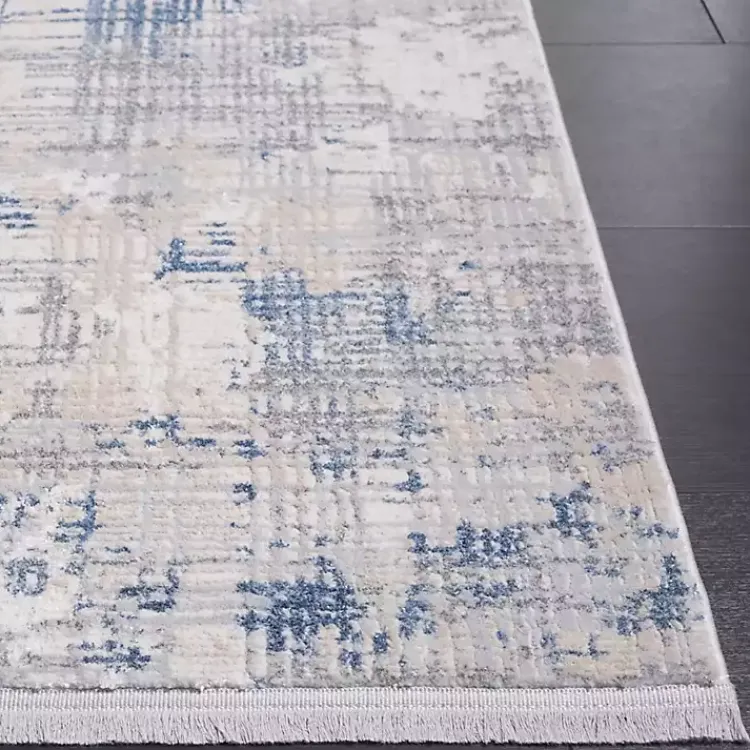 Kirklands Home Gray and Blue Whisper Abstract Runner, 2x8