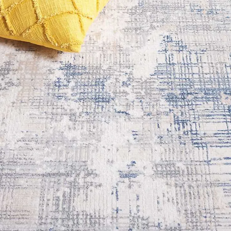Kirklands Home Gray and Blue Whisper Abstract Runner, 2x8