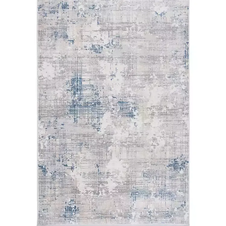 Kirklands Home Gray and Blue Whisper Abstract Area Rug, 5x7 New