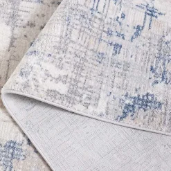 Kirklands Home Gray and Blue Whisper Abstract Area Rug, 5x7 New