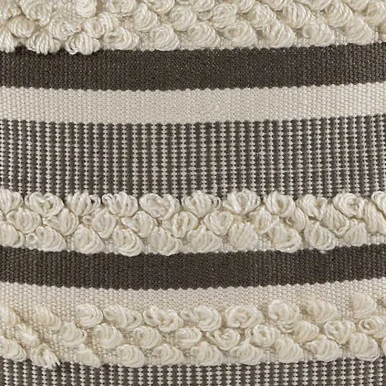 Kirklands Home Gray and Cream Striped Indoor/Outdoor Pillow Online