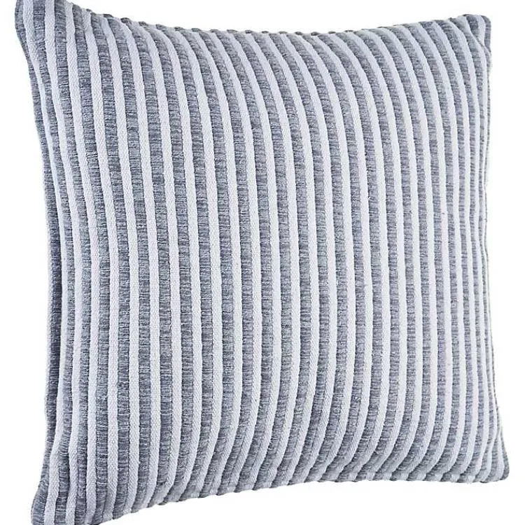 Pillows>Kirklands Home Gray and Cream Striped Pillow, 22 in.
