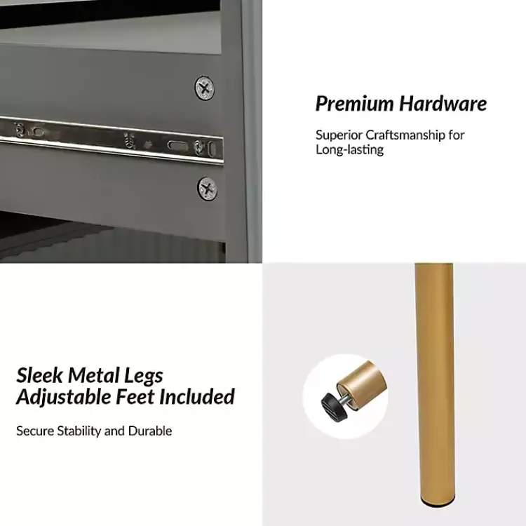 Kirklands Home and Gold Modern Ceandro Nightstand Gray Online