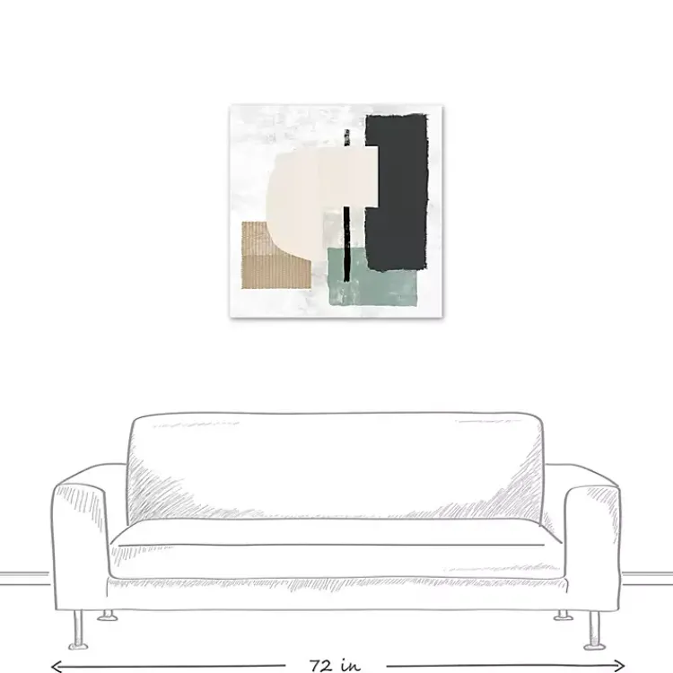 Kirklands Home Gray and Green Abstract Geometric Canvas Wall Art Hot