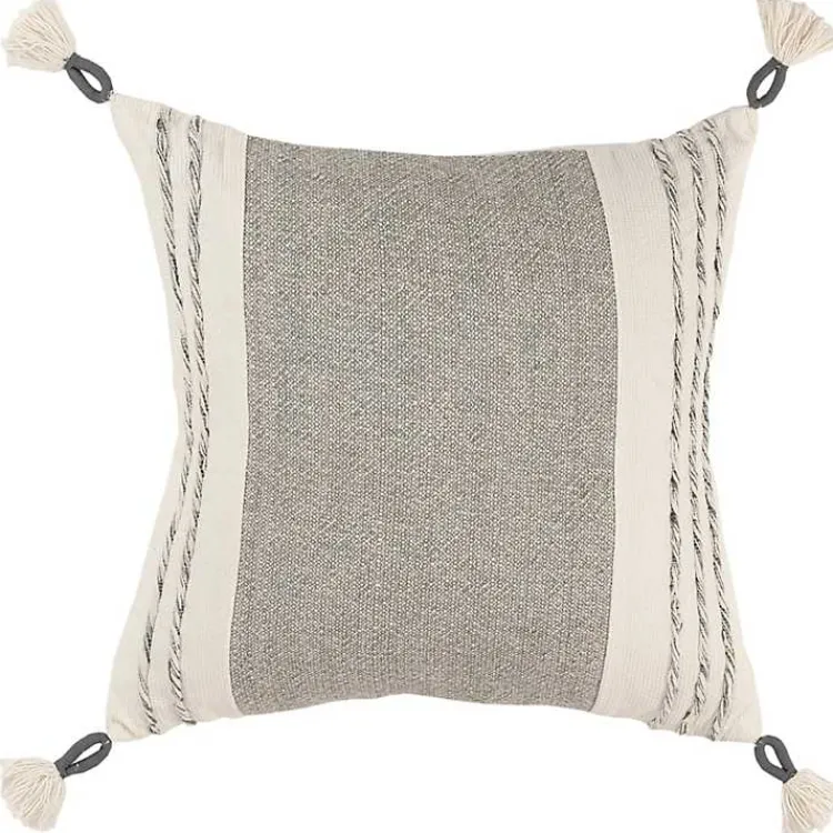 Pillows>Kirklands Home Gray and Ivory Color Block Pillow