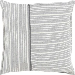 Pillows>Kirklands Home Gray and Ivory Directional Stripes Pillow