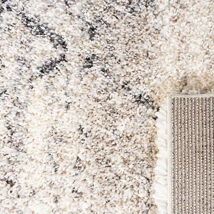 Kirklands Home Gray and Ivory Fontana Shag Runner, 2x8 Hot